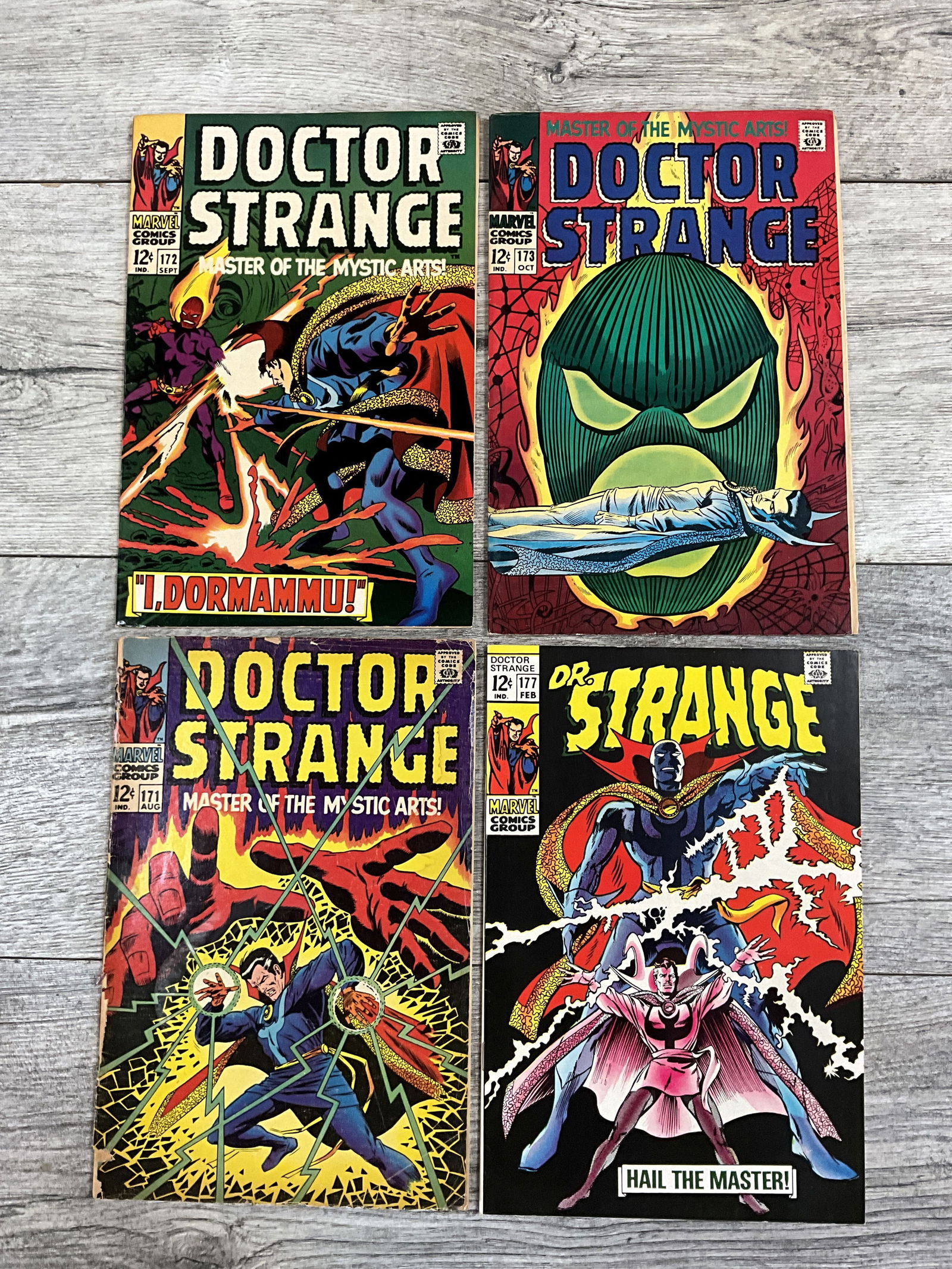 Four issues of Doctor Strange, #'s 172, 173, 171, and 177. Marvel comics (1 of 2)