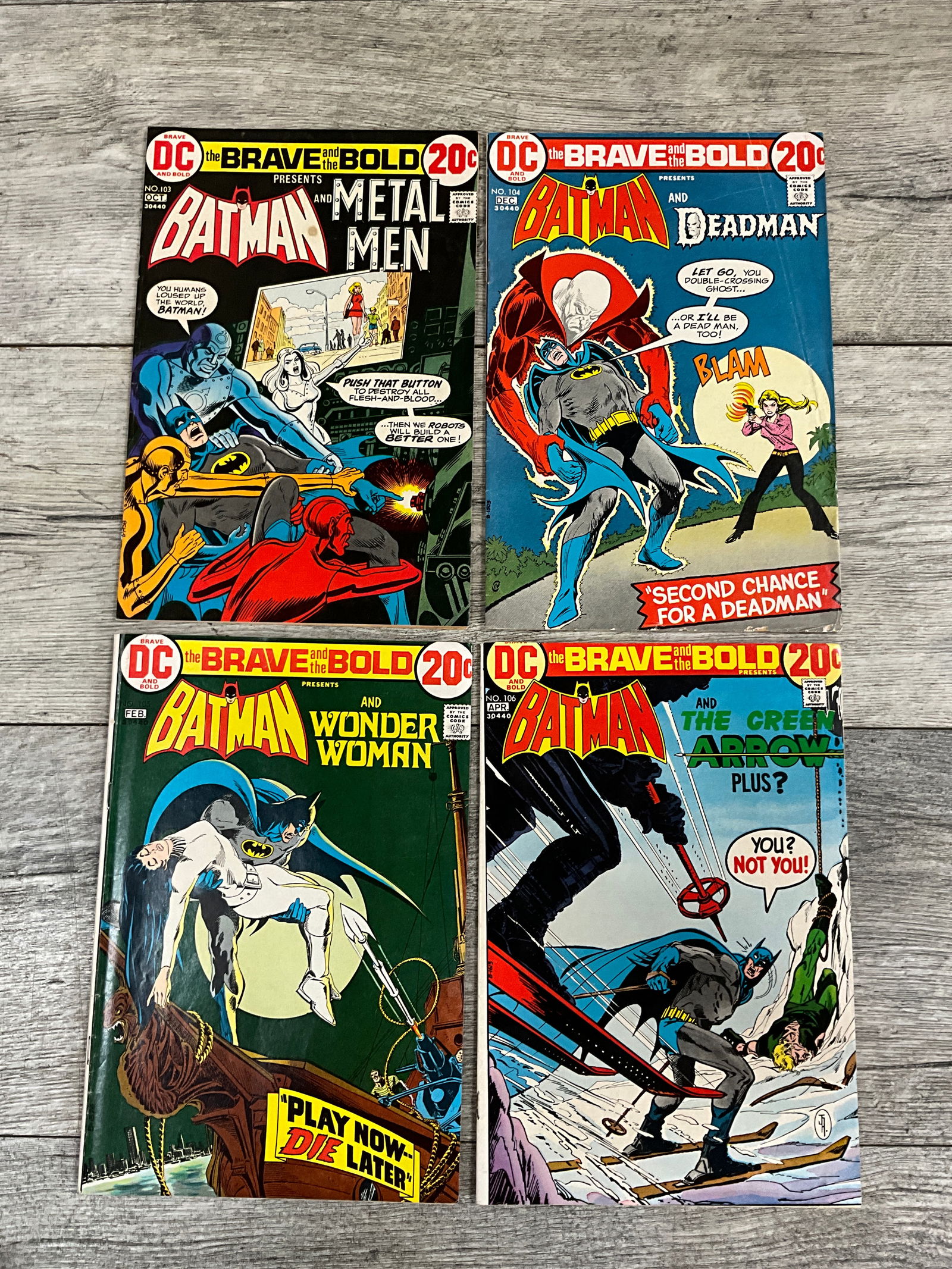 Four issues of The Brave and thThe Bold, #'s 103, 104, 105, and 106.  DC comics (1 of 2)