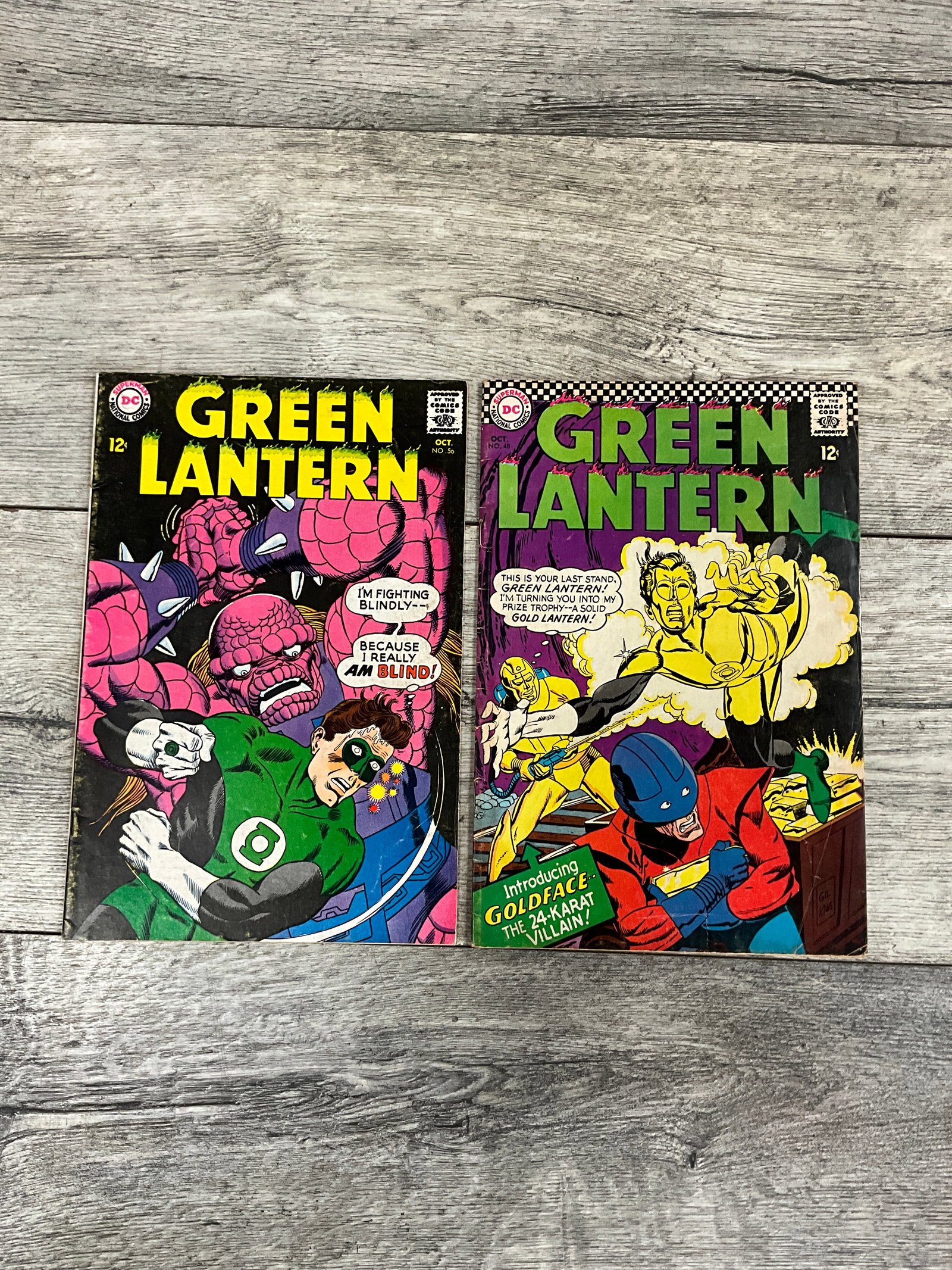 Two issues of The Green Lantern, #'s 48 and 56.  Twelve cent DC comics (1 of 2)