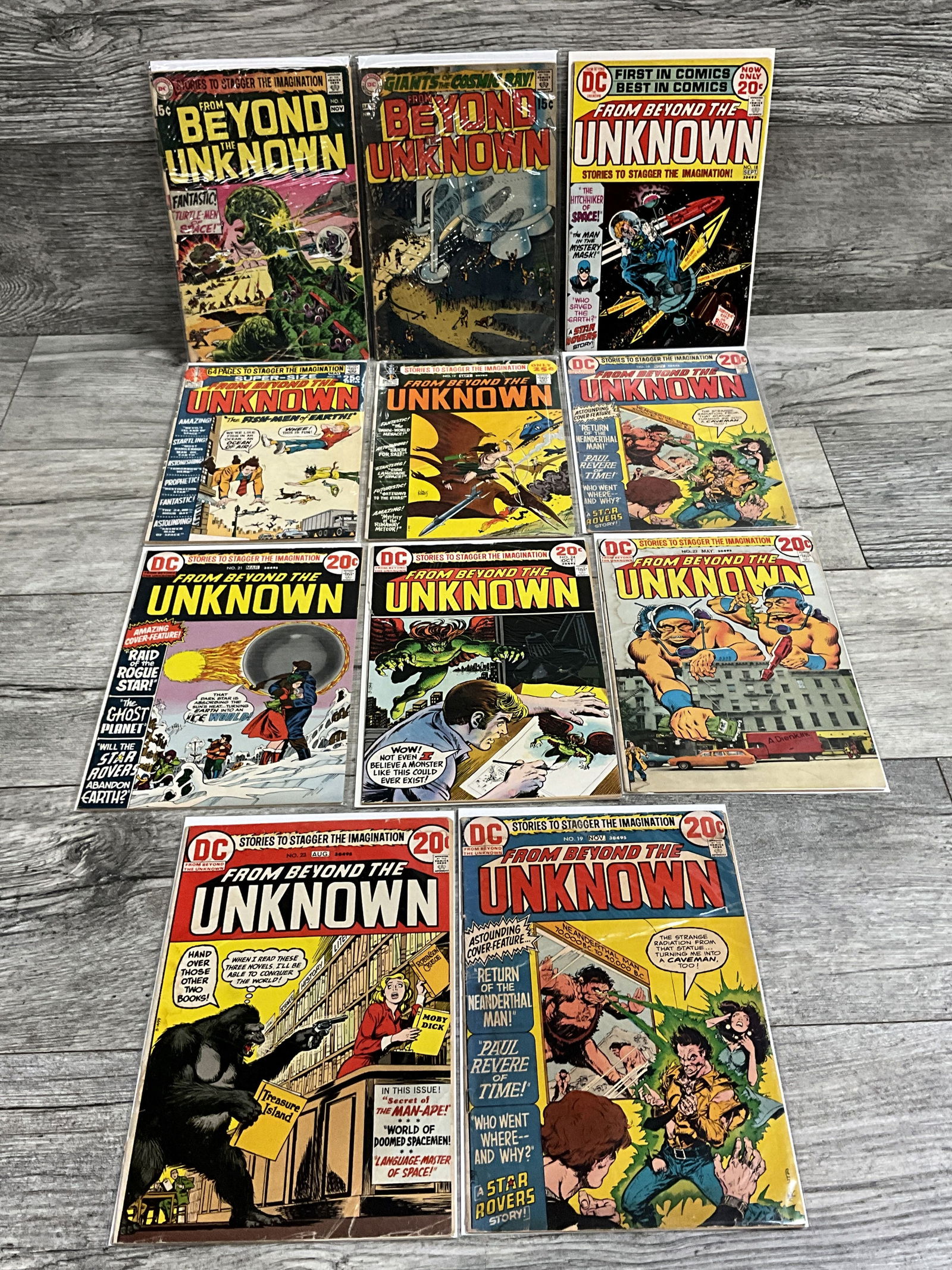Eleven issues of From Beyond The Unknown, #'s 22, 23, 19, 21, 24, 19, 10, 12, 18, 2, and 1.  DC (1 of 2)