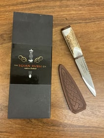 Sgiaw Dubh Scottish Stag and Wood Handle Knife