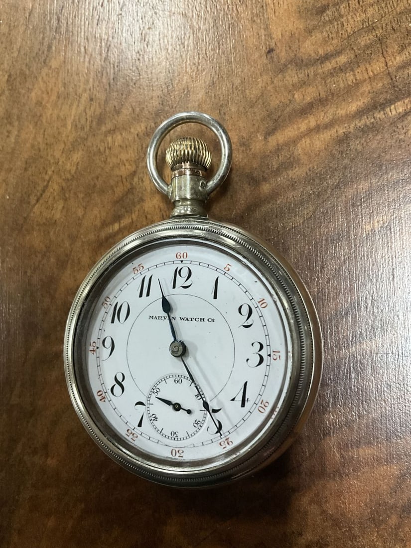 Marvin Swiss 7 Jewel, 12 size Pocket Watch: Working order
