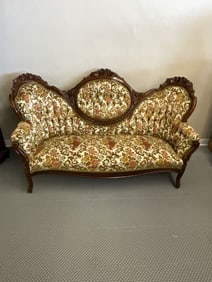 Carlton McLendon Victorian Rose Back Sofa and Matching Chairs