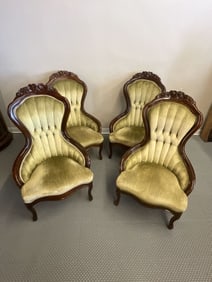 Carlton McLendon Set of Four Rose Back Side Chairs