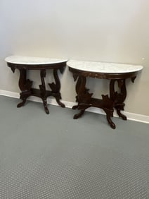 Carleton McLendon Half Moon Marble Top Table
