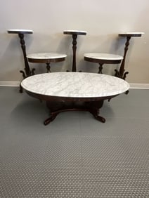 Lot of Six Carlton McLendon Marble Top Tables
