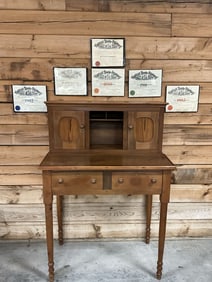 Antique Drugstore Prescription Desk With Drawers