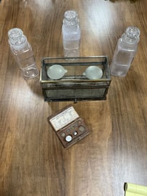 Antique Apothecary Scales And Bottles
