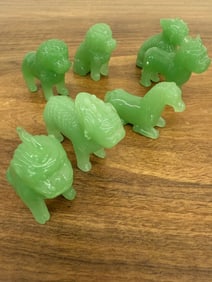 Lot Of Eight Vintage Jadeite Figurines