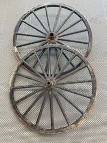 Two Wood Buggy Wheels