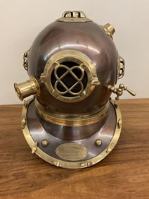 Full Size Brass and Copper US Navy Mark Diving Helmet