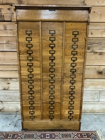 The M. O'Homer's Sons Company Tiger Oak, 48 Drawer Filing Cabinet