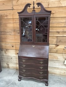 Mohagany Bookcase/Secretary Desk