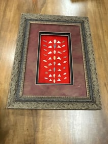 Framed Lot of 40 +/- Arrowheads