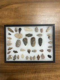 Framed Lot of 40 +/- Regional Artifacts