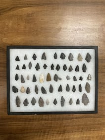 Framed Lot of 53 +/- Regional Artifacts