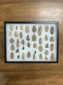 Framed Lot of 37 +/- Regional Artifacts