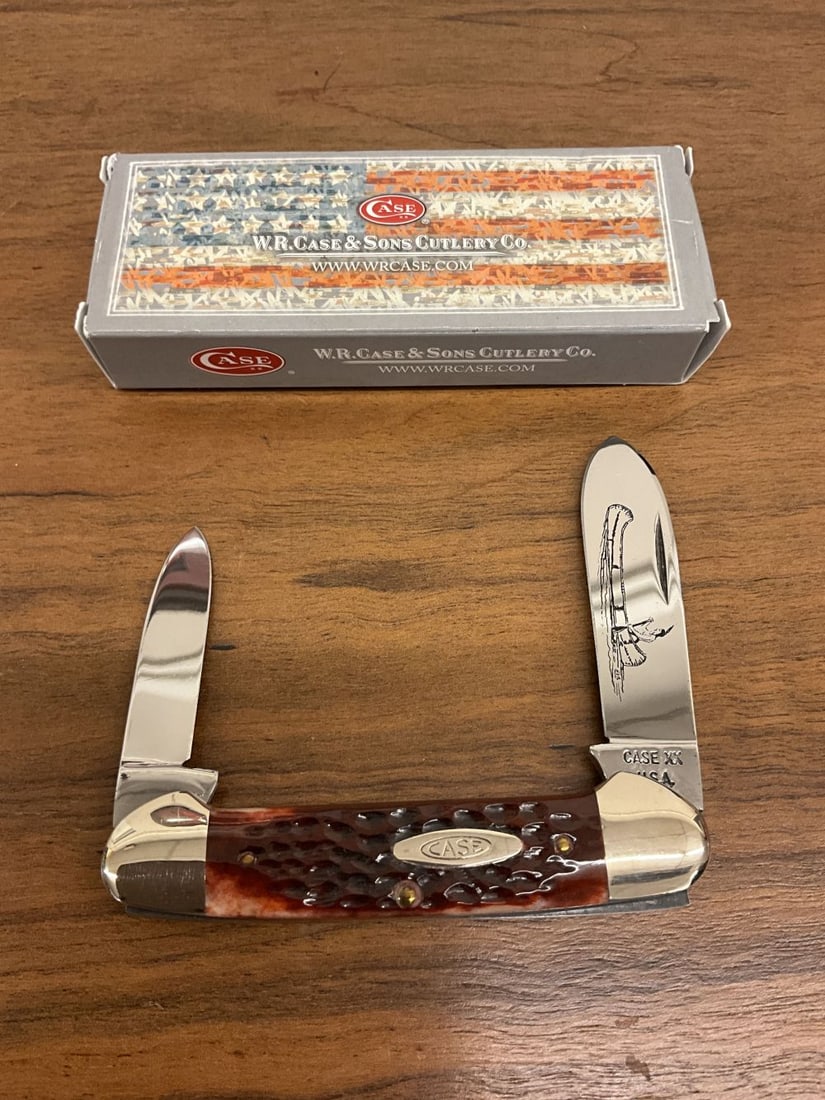 Case XX Red Bone Canoe Knife: model 62131. With box. Excellent condition