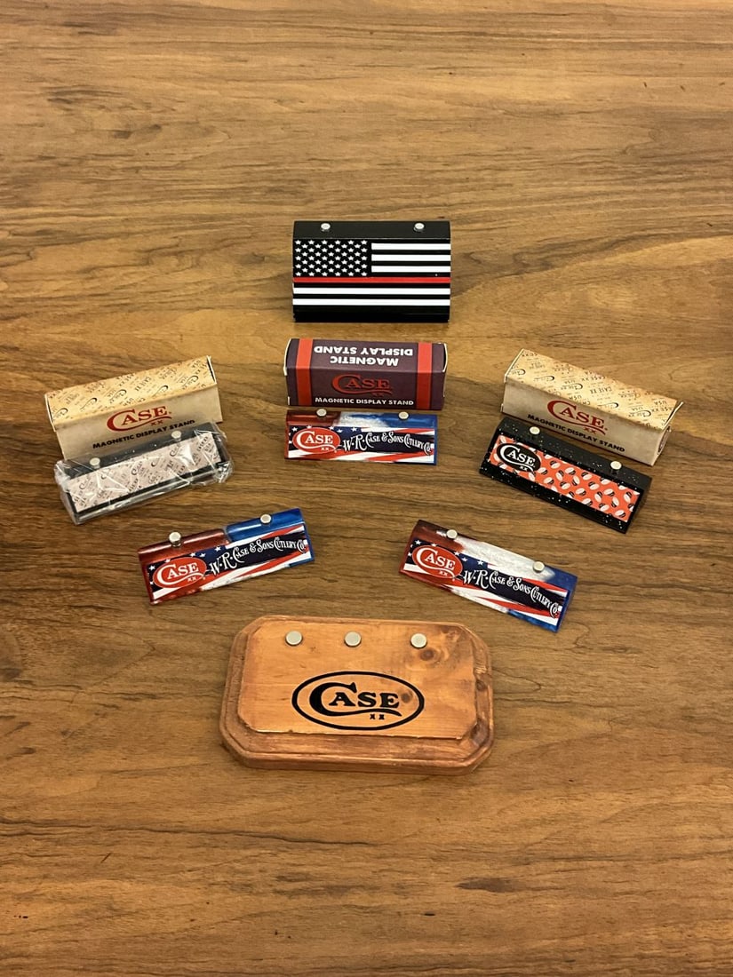 Lot of Case Magnetic Knife Stands: 3 New, in original boxes. Others in excellent condition