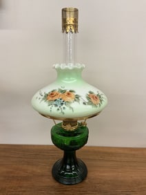 Alladin Emerald Green Lincoln Drape Oil Lamp