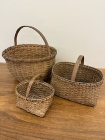 Lot Of Three Antique East Tennessee Woven Baskets