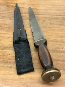 11.5" Blade Wood Handled Knife