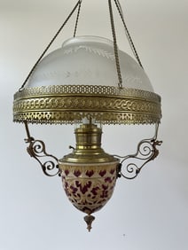 Early Victorian Converted Oil to Electric Chandelier