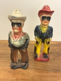 2 Vintage Carnival Chalkwear Lone Ranger Figures
