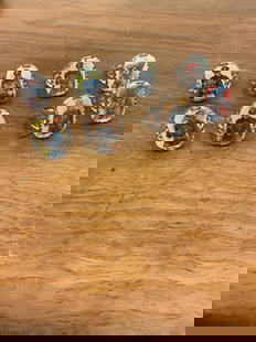 Lot of 8 Vintage Vari-View Rings: Superman, Lone Ranger, Batman, Tonto, Captain America