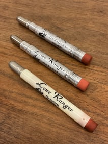 Lot of 3 Vintage Lone Ranger Bullet Pencils