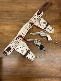 Vintage Gene Autry and Champion Cap Guns With Studded Holster