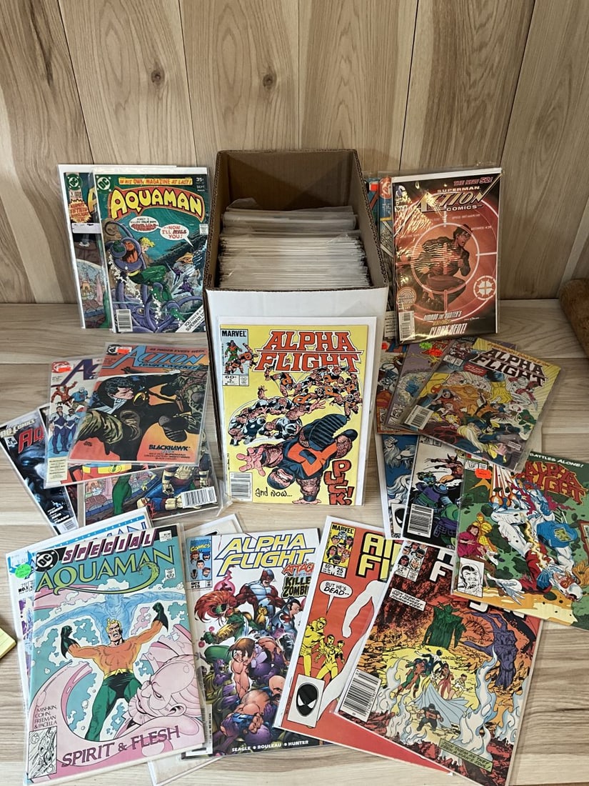 Alpha Flight, Action Comics, and Aquaman: Full short box