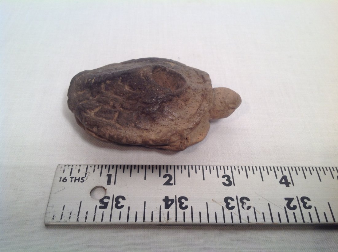 East TN Turtle Clay Pipe: American Indian Primitive Turtle Clay Pipe, East TN. 1 Item