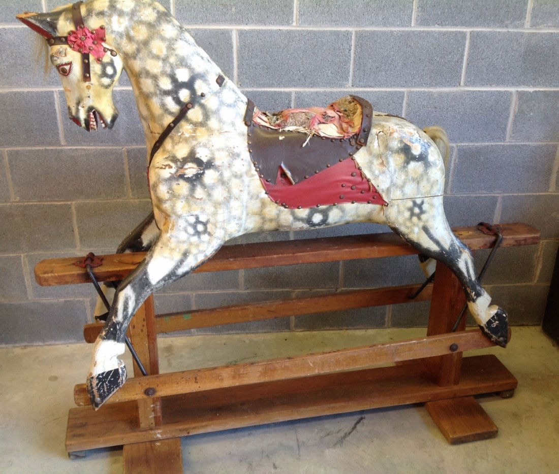 Vintage Collinson's Riding Horse: Original Vintage Collinson's Riding Horse Circa 1890's 1910. Item is English Made.54 Tall x 17 Wide x 62 Long