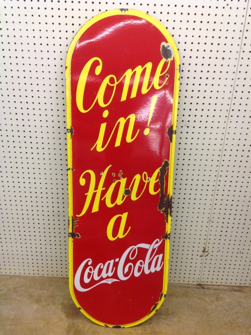 Rare 1942 Porcelain Coca-Cola Sign (1 of 5)