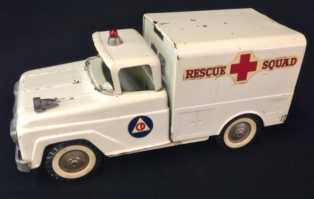 1960's Tonka Civil Defense Rescue Squad: Original 1960's Tonka Civil Defense Rescue Squad Toy. 13” Long