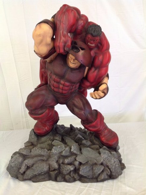 Red Hulk "Thunderbolt Ross" Vs. Juggernaut Diorama 3/20: Red Hulk Vs. Juggernaut 1/4 Scale Limited Edition Diorama by Halima! Sculptures. Box Not Included. Numbered 3 of 20.