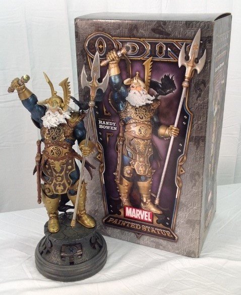 Odin Statue by Bowen 82/1500: Odin Statue by Bowen Designs. Sculpted by Randy Bowen and Numbered 82/1500. Item Comes with Original Box.