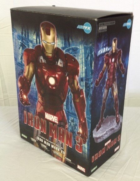 Iron Man Mark VII Model Kit by Kotobukiya: "Iron Man 3" Iron Man Mark VII Pre Painted Model Kit by Kotobukiya. Art FX Statue. Item Comes with Original Box.