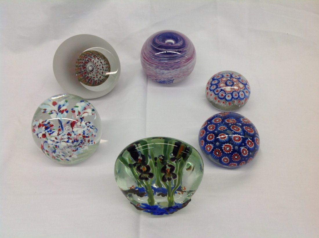 Lot of 6 Art Glass Paper weight (1 of 4)