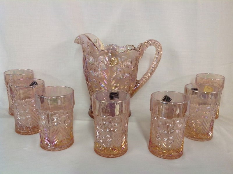Imperial Glass Pink Dogwood Water Set (1 of 4)