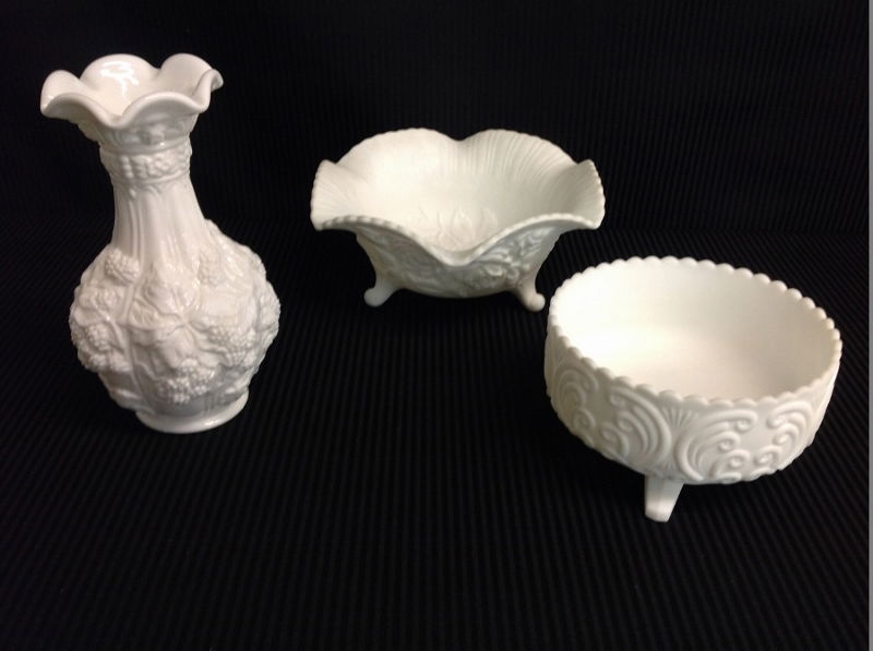 Imperial Glass Rose Pattern Footed Bowl, Vase, Another (1 of 6)