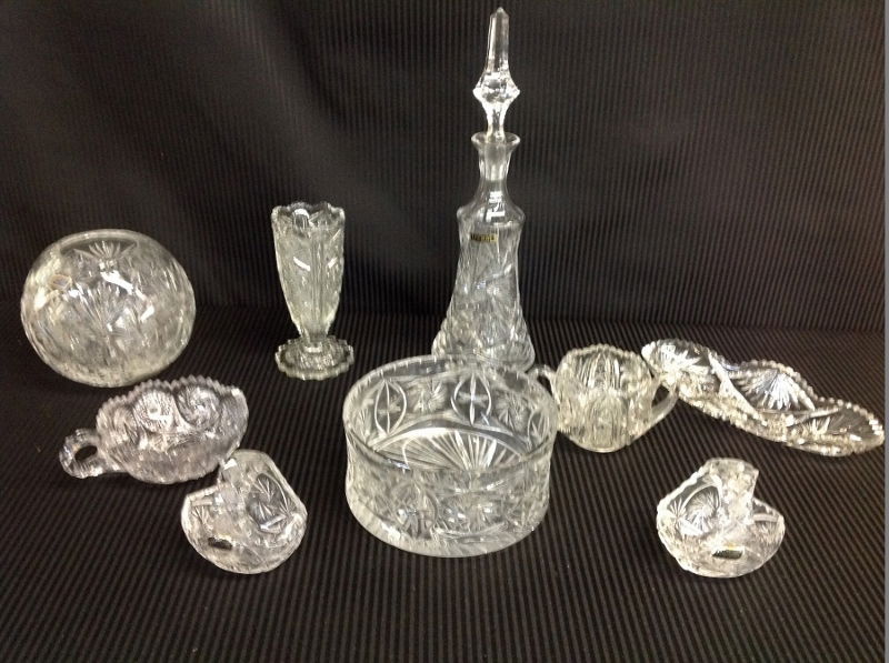 Assorted Heavy Cut Crystal 9 Pcs (1 of 6)