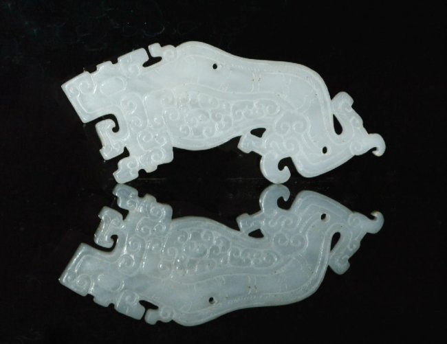 Ming Dynasty White Jade Tiger and Dragon (1 of 4)