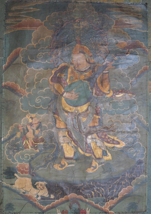 Sino-Tibetan Thangka, Heavenly King of the East (1 of 3)