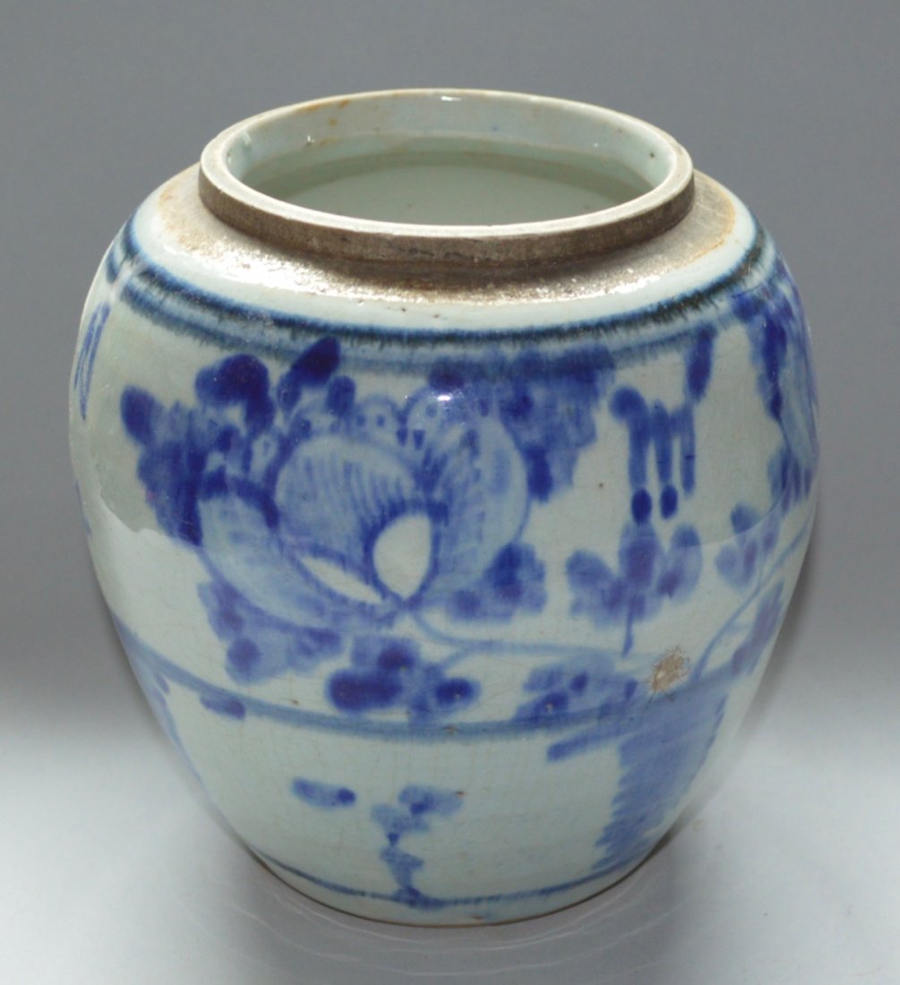 Ming Qing Dynasty Blu and White Tea Jar (1 of 6)