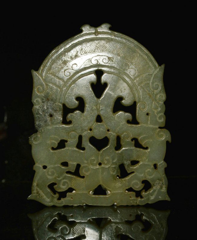 Ming Qing Dynasty Large Green Jade Huang (1 of 2)