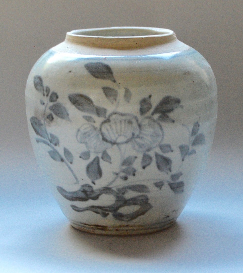 Ming Qing Dynasty Blue and White Tea Jar (1 of 4)