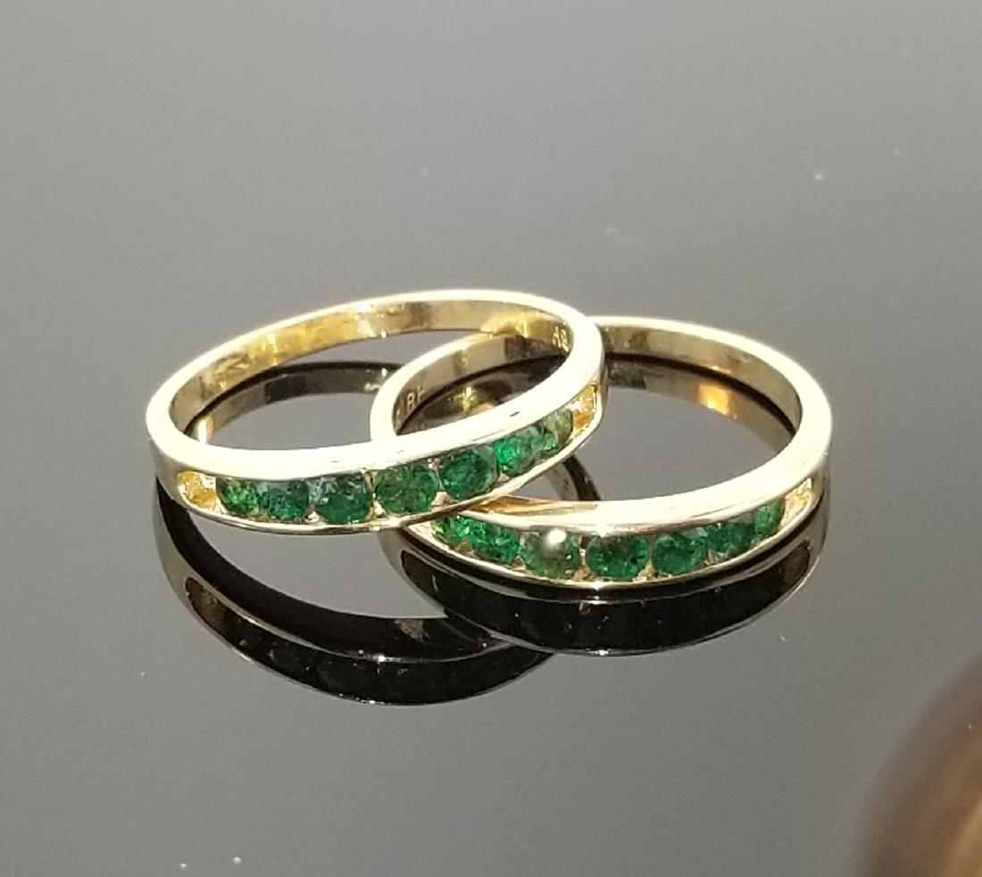 EFFY BH SIGNED 14K & Emerald Ring Set of Two 1.2ctw (1 of 9)
