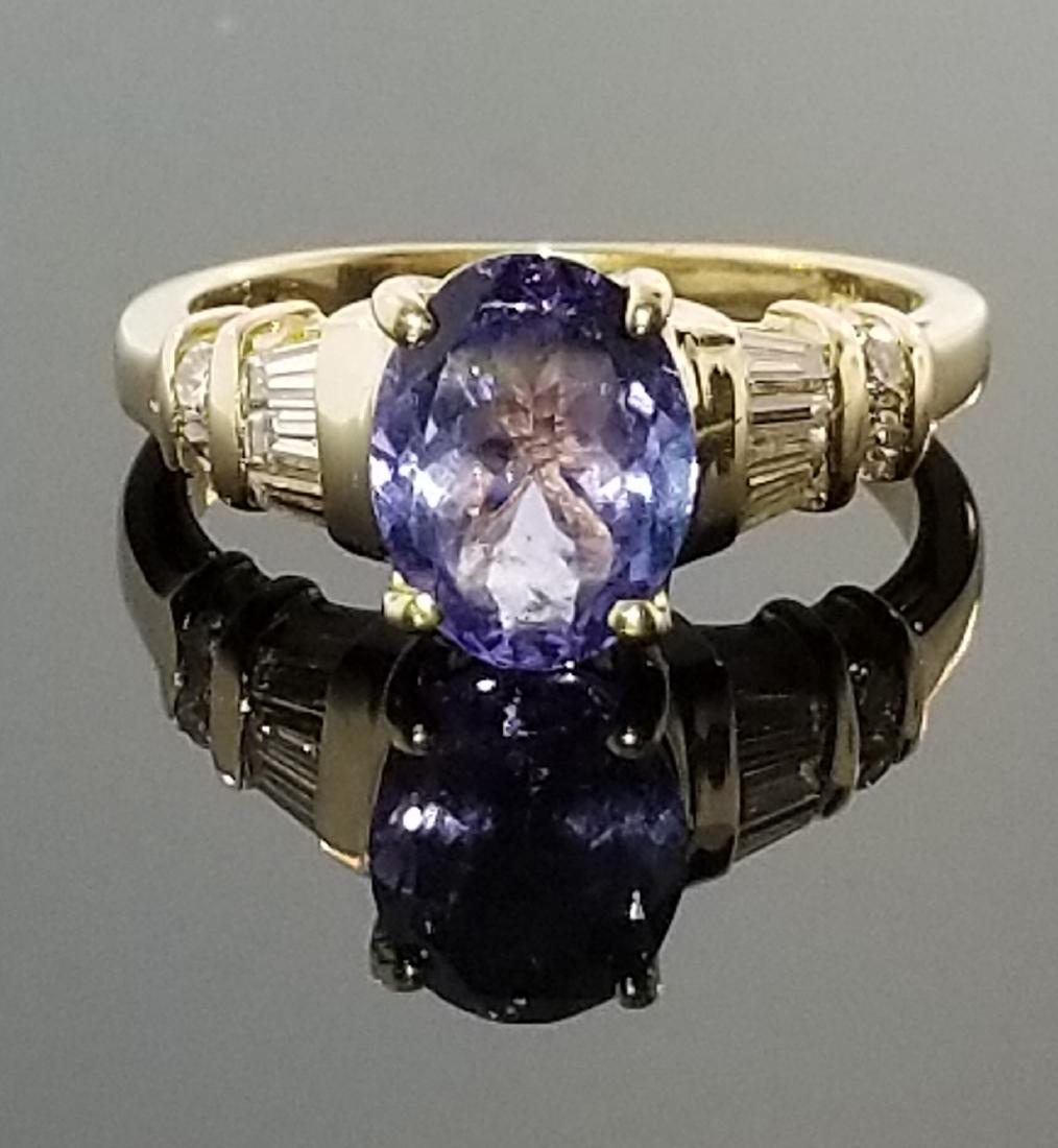 14k Yellow Gold, Tanzanite, & Diamond Ring aprx 2.16ctw (1 of 6)